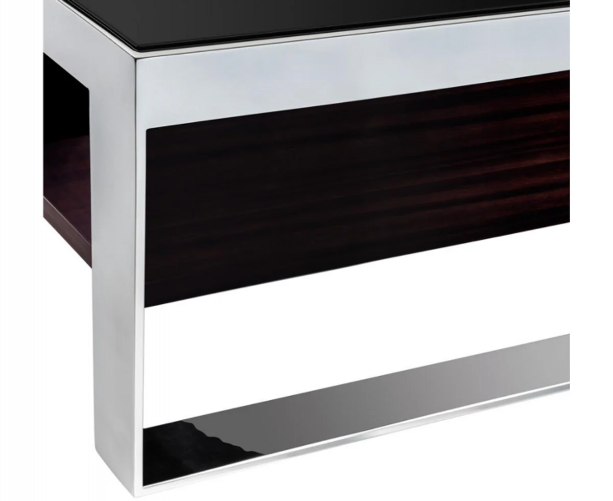 Casa Padrino Art Deco luxury coffee table ebony 140 x 80 x H. 35 cm - living room coffee table - Luxury Furniture