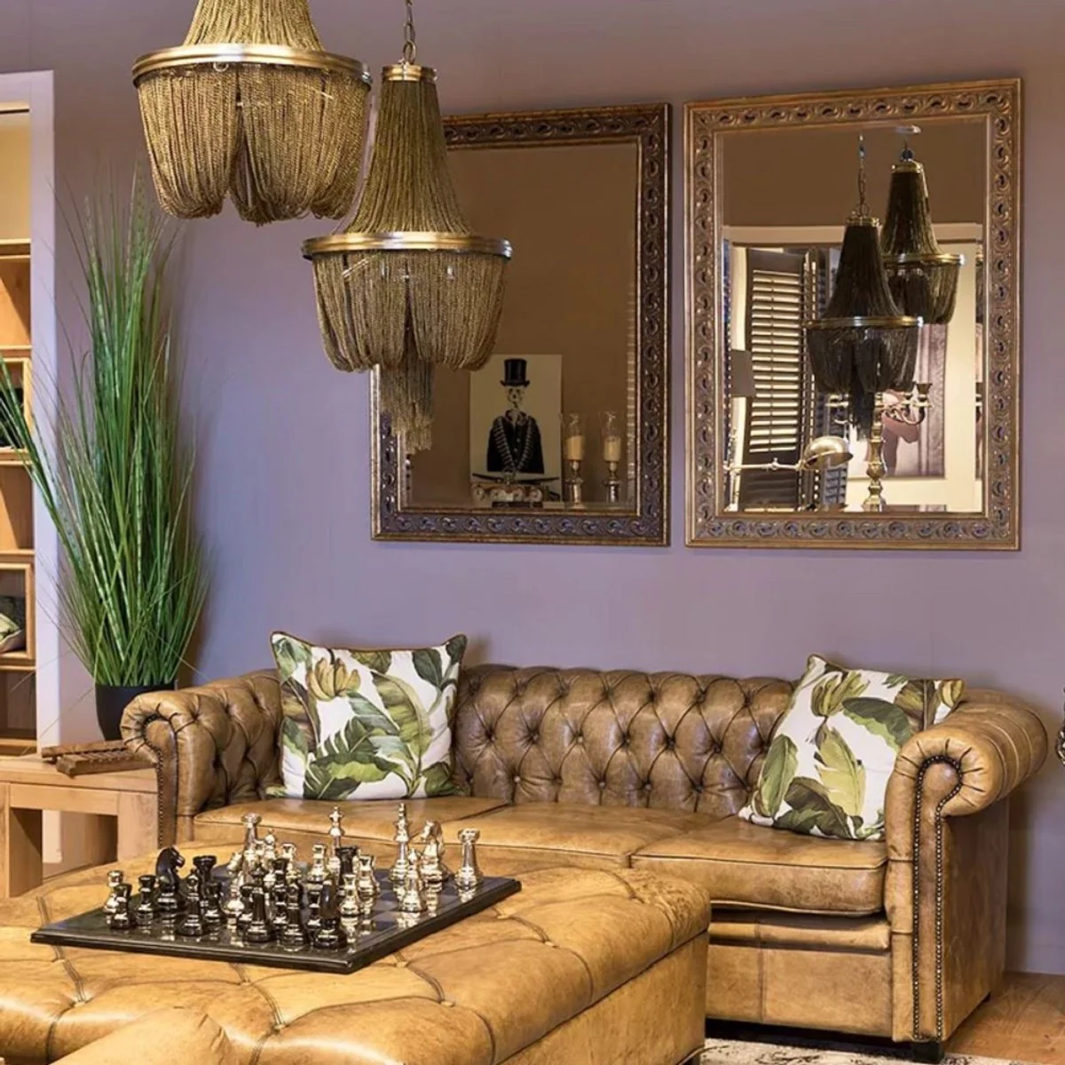 Casa Padrino conjunto de ajedrez de lujo negro / plata - Conjunto de ajedrez de madera - Tablero de ajedrez con piezas de ajedrez