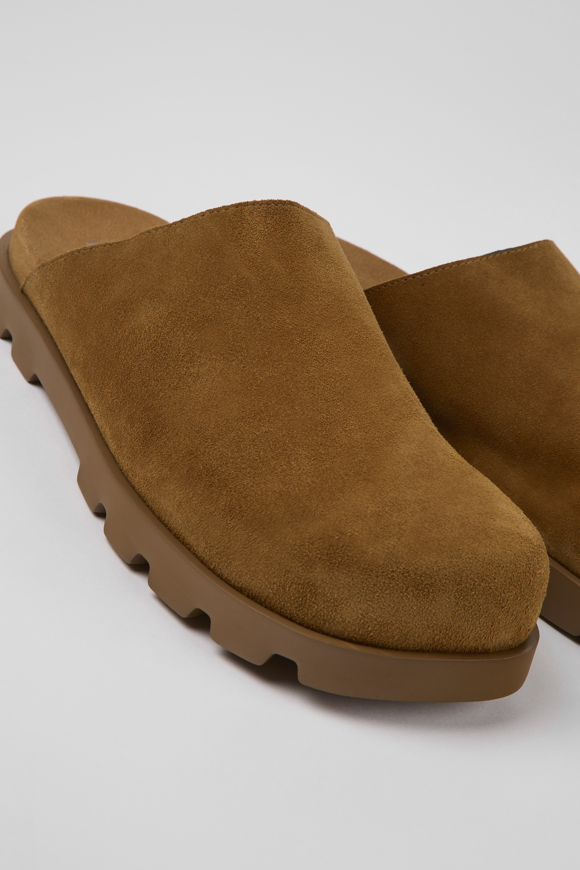 Brutus Sandal - Brown leather clogs for men