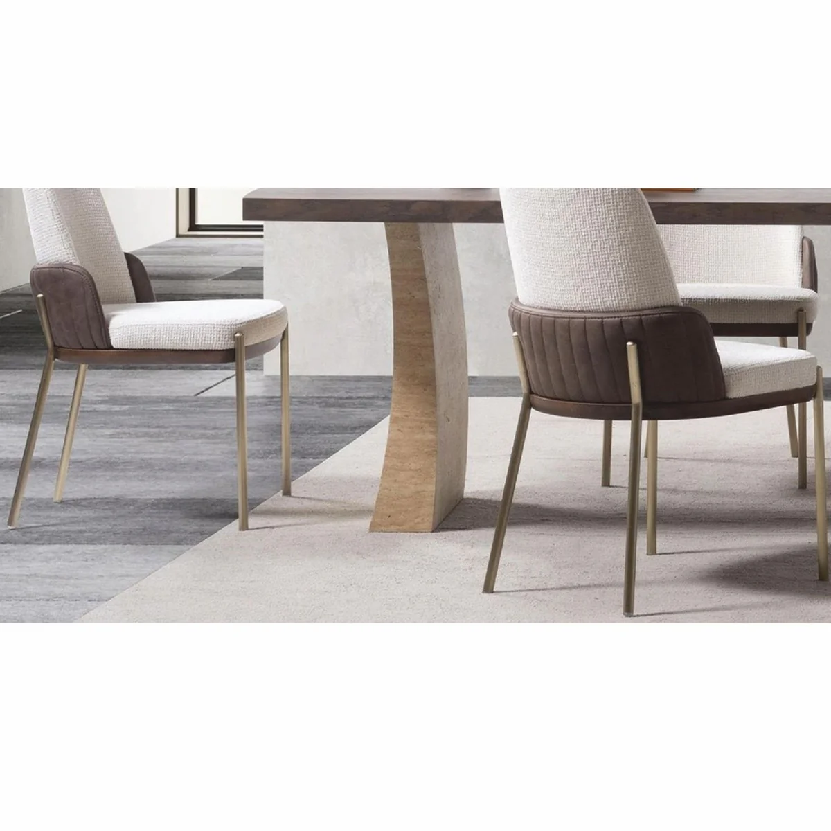 Casa Padrino mesa de comedor de lujo marr¨®n / beige 208 cm - Muebles de hotel y comedor