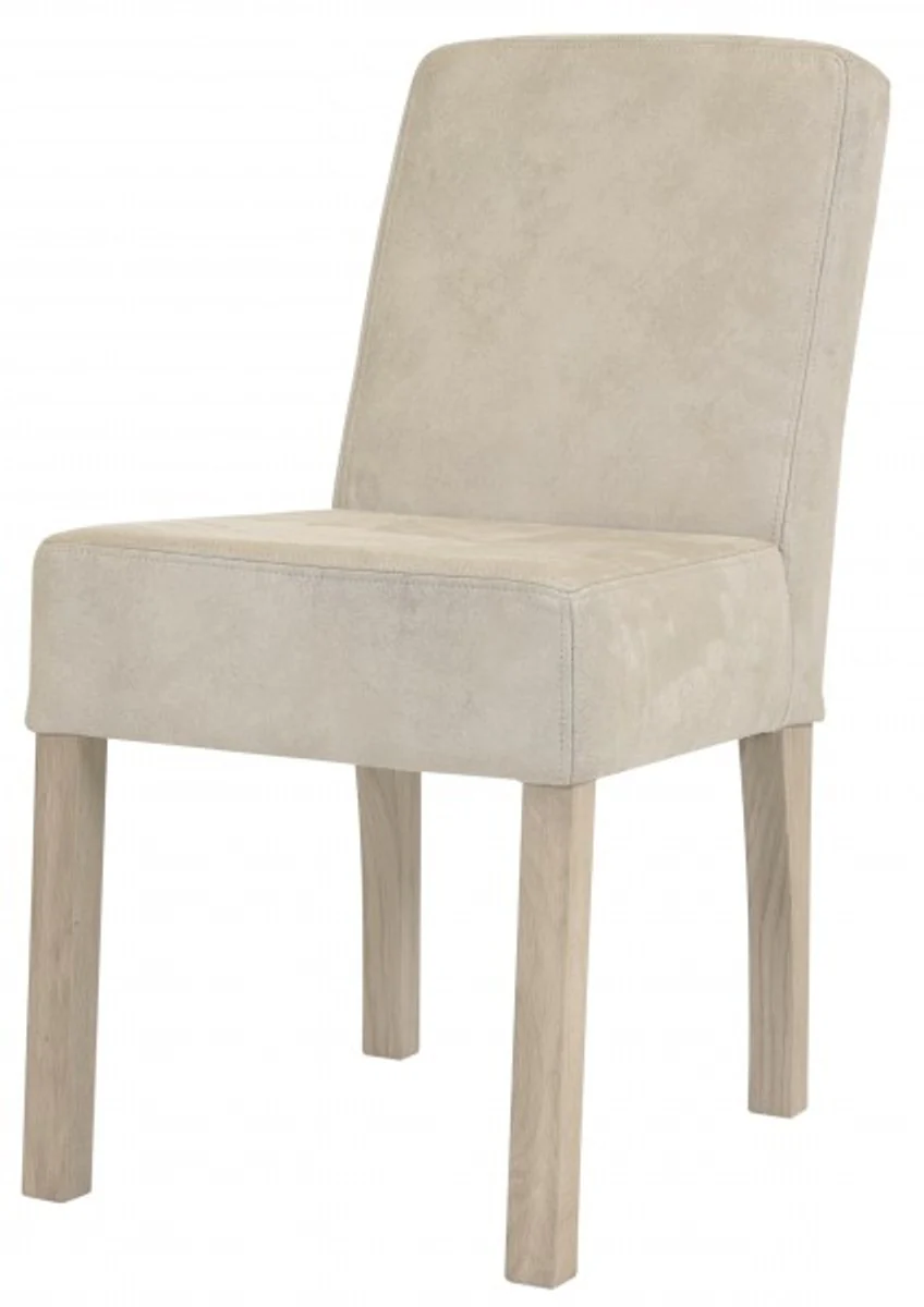 Casa Padrino designer dining room chair modef 35 Beige leather - Hotel Furniture - Beech