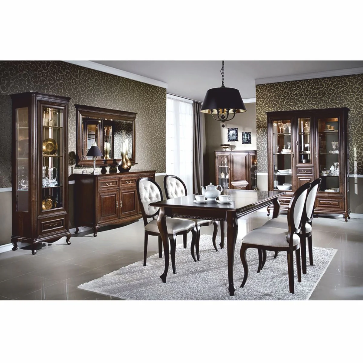 Casa Padrino vitrina barroco de lujo marr¨®n oscuro 149,5 x A. 206,6 cm - Muebles barrocos
