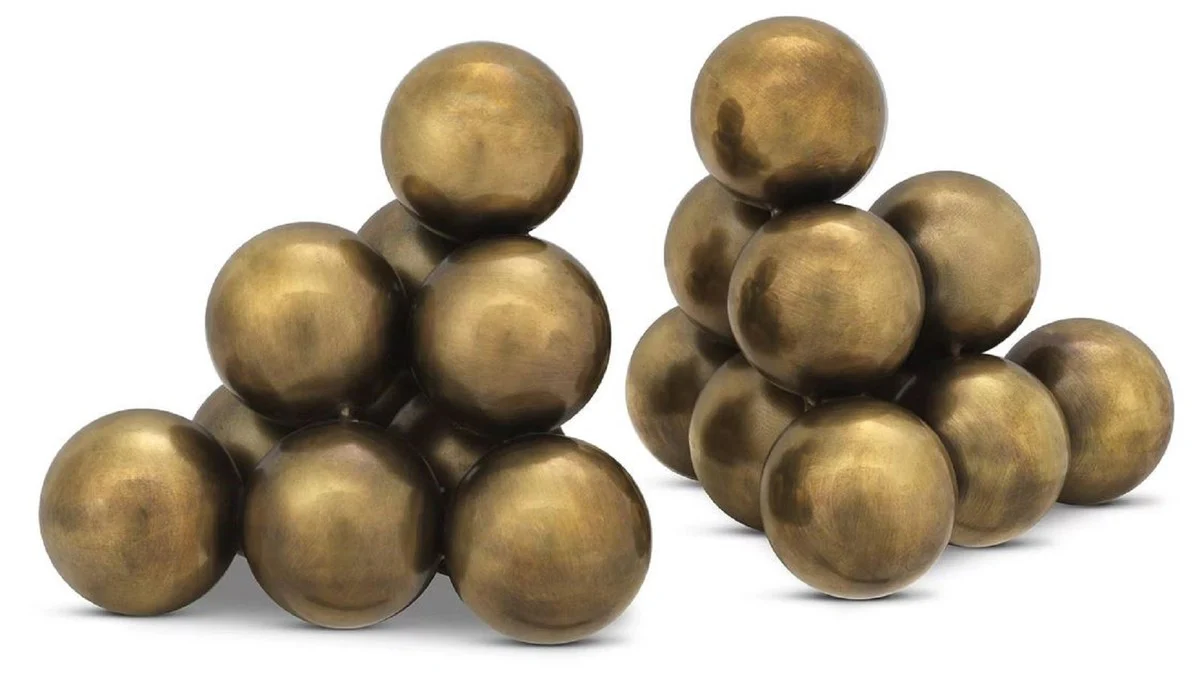 Casa Padrino conjunto de sujetalibros de acero inoxidable de lujo latón vintage 14 x 14 x A. 14 cm - Decoración de escritorio - Decoración de salón - Accesorios decorativos - Accesorios de lujo