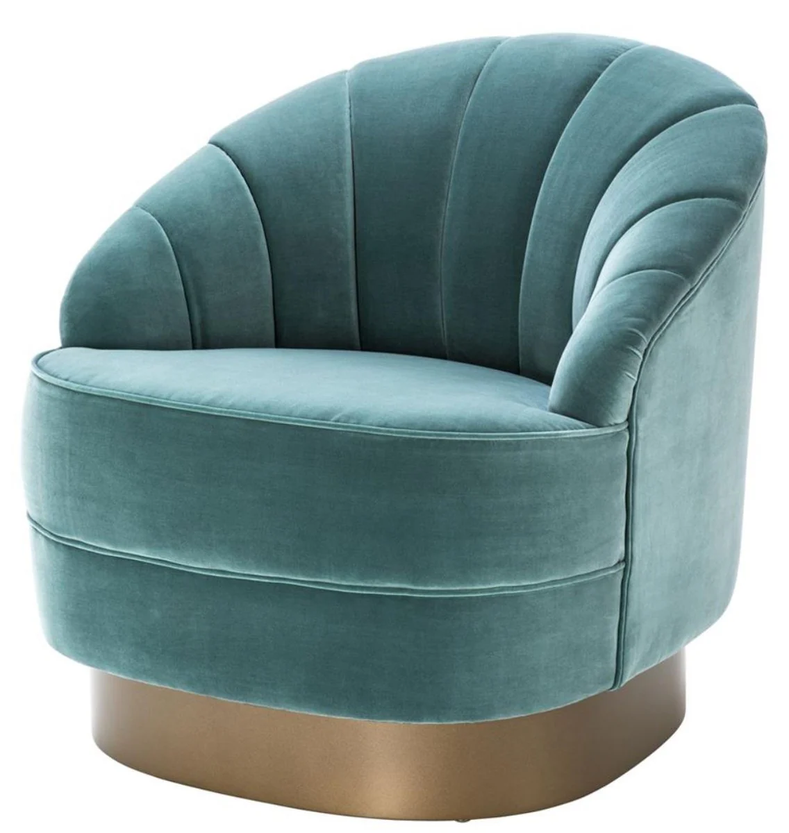 Casa Padrino sillón de lujo turquesa oscuro / oro mate 77 x 80 x H. 78 cm - Mobiliario de Hotel