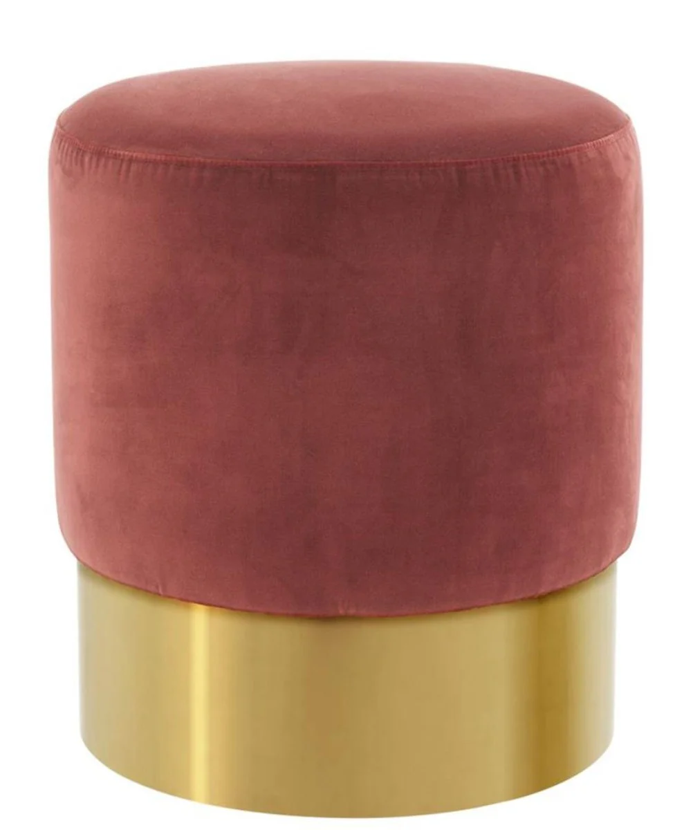 Casa Padrino taburete de lujo rojo / dorado 40 x H. 45 cm - Muebles Para Hoteles