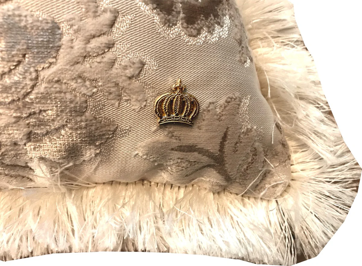 Almohada de lujo Pomp??s de Casa Padrino de Harald Gl??ckler Elegance Collection patr¨®n barroco crema / crema 35 x 55 cm - almohada de lujo