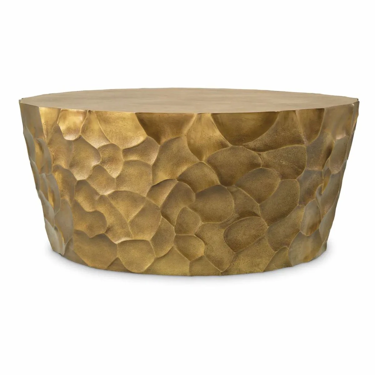 Casa Padrino Mesa de Centro de Lujo de Aluminio Lat¨®n Vintage ? 101 cm - Muebles de Sal¨®n