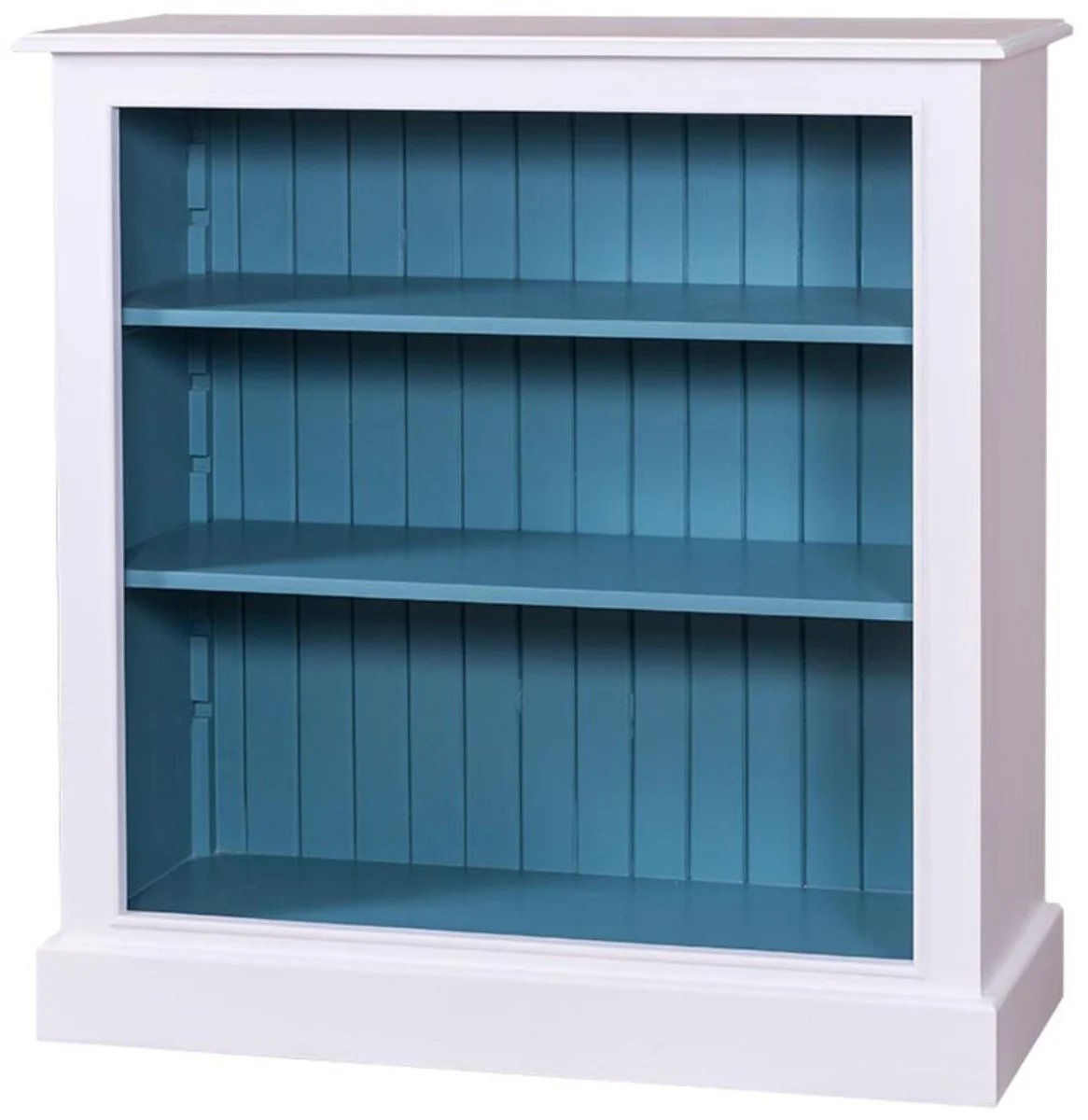 Casa Padrino country style bookcase white / blue 102 x 35 x H. 102 cm - Living Room Furniture in Country Style