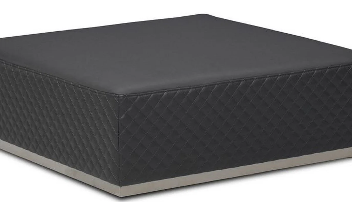 Casa Padrino taburete / reposapi¨¦s de cuero de lujo 89 x 89 x H. 30 cm - Muebles de Sala - Muebles de Cuero Genuino