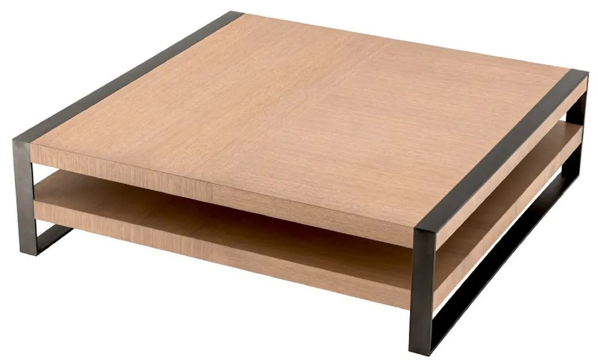 Casa Padrino mesa de centro de lujo natural / bronce 150 x 150 x A. 42,5 cm - Mesa de sal¨®n cuadrada - Muebles de sal¨®n - Muebles de madera maciza - Muebles de lujo