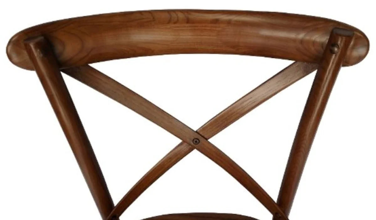 Casa Padrino country-style dining chair with armrests dark brown 48 x 43 x H. 89 cm - Country-Style Dining Room Furniture