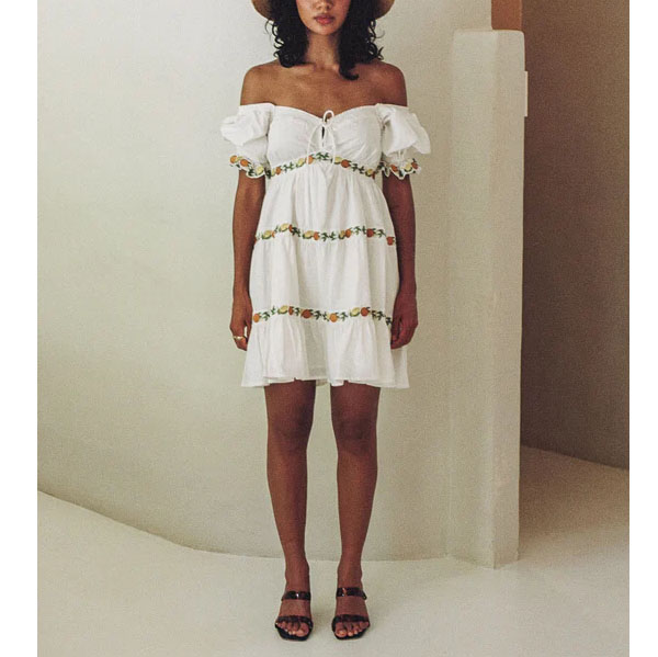 Ladies Western Sweet Strapless Short Dress