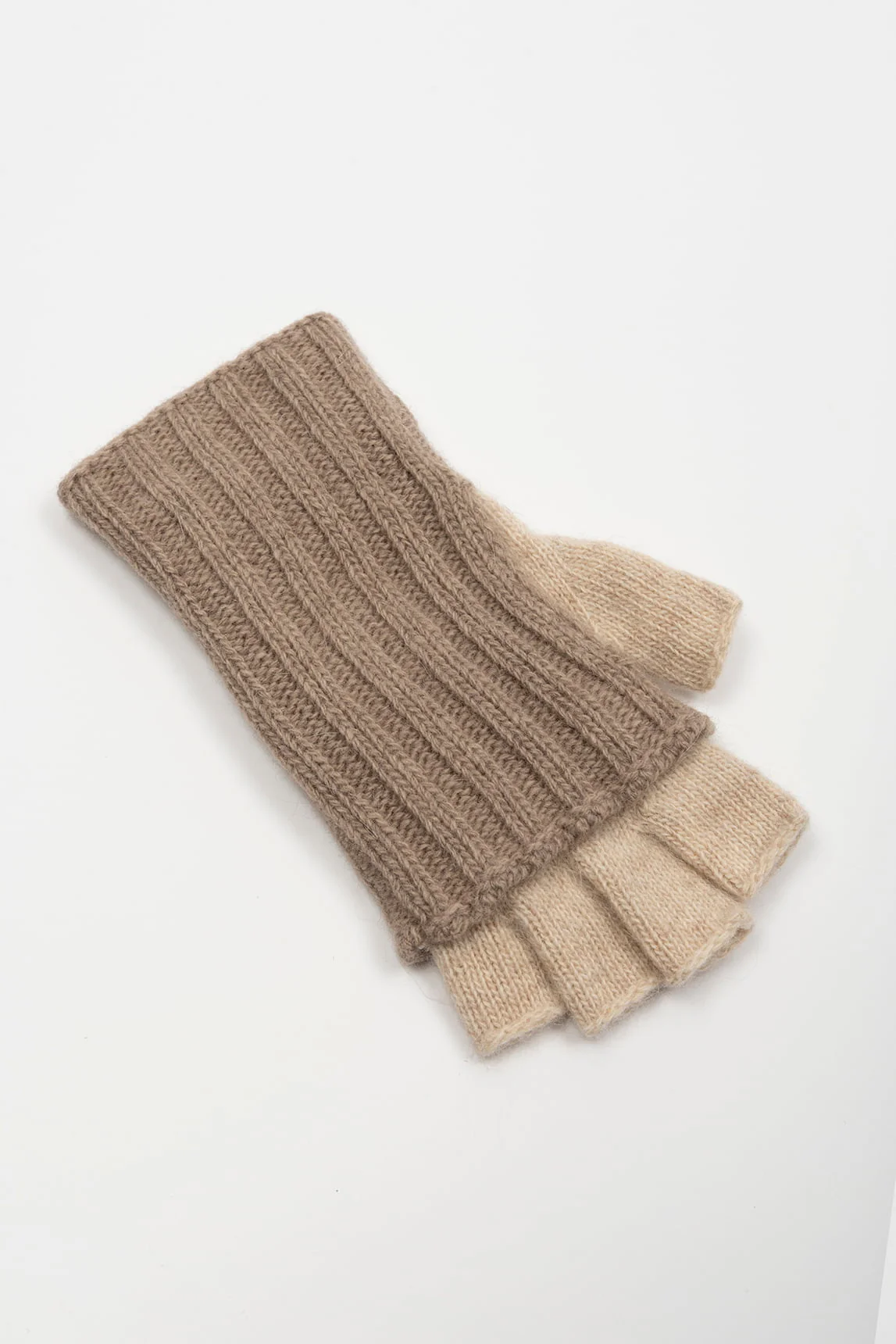 Rivera-spain Guantes mitón Lotte beige y topo