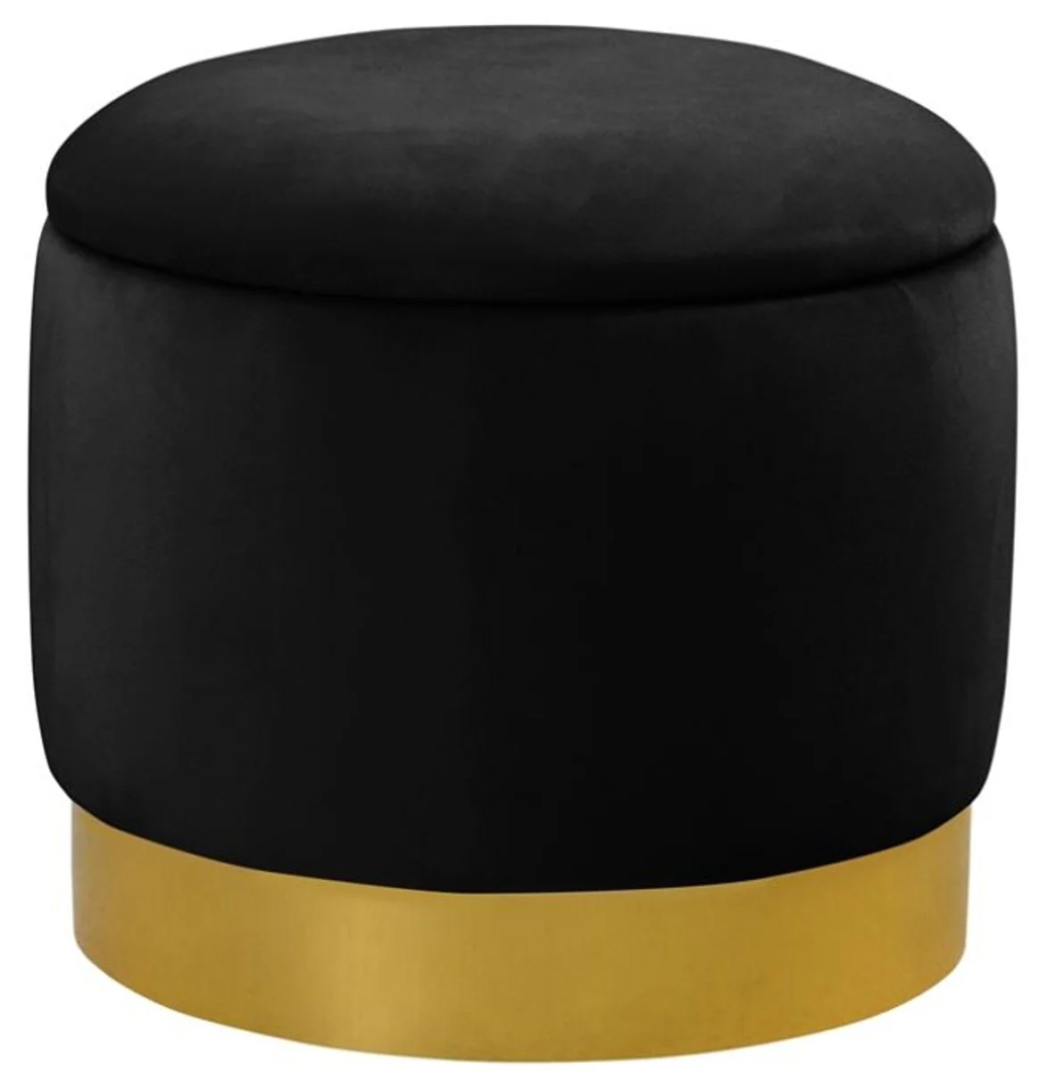 Casa Padrino taburete de lujo de terciopelo ? 40 x A. 37 cm - Diferentes Colores - Taburete redondo con espacio de almacenamiento - Calidad de Lujo