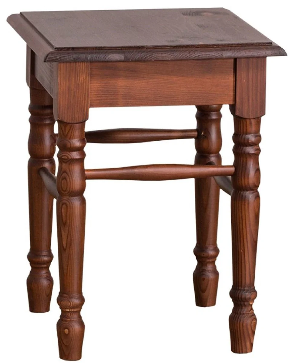 Casa Padrino taburete de estilo campestre marrón 35 x 35 x H. 45 cm - Muebles de Estilo Campestre