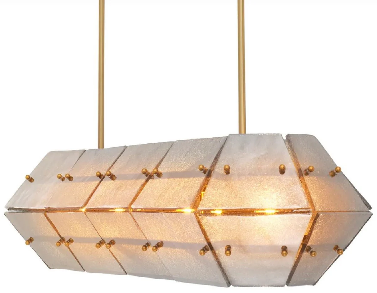 Casa Padrino L¨¢mpara de Ara?a de lujo Lat¨®n Antiguo / Gris 130 cm