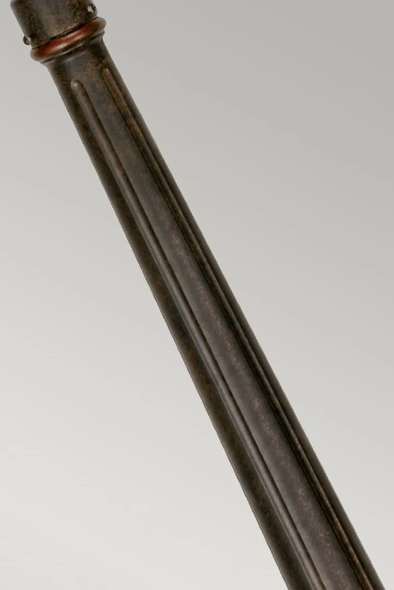 Casa Padrino linterna de jardín barroco negro antiguo / bronce / ámbar Ø 22,5 x A. 117 cm - Elegante lámpara de pie para exterior - Iluminación exterior nostálgica