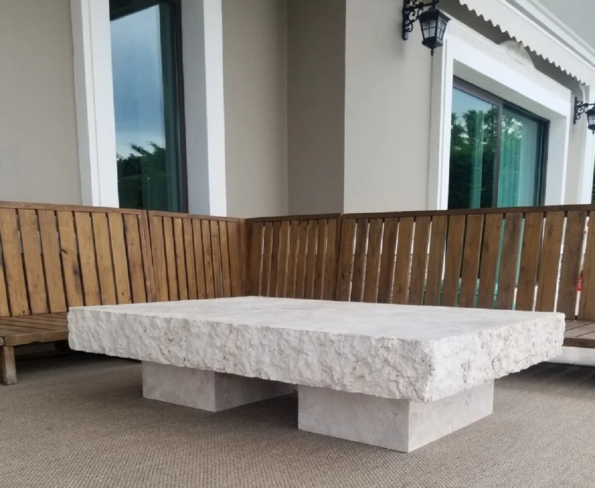 Casa Padrino mesa de centro de lujo blanco 110 x 70 x A. 35 cm - Mesa de sal¨®n de m¨¢rmol moderna - Muebles de sal¨®n de m¨¢rmol de lujo