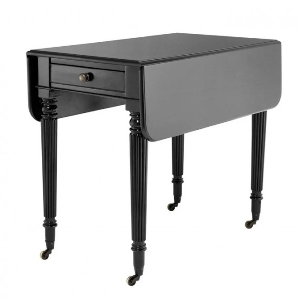 Casa Padrino luxury Art Nouveau table Solid England Black - dining table antique style - Empire Baroque colonial table Foldout