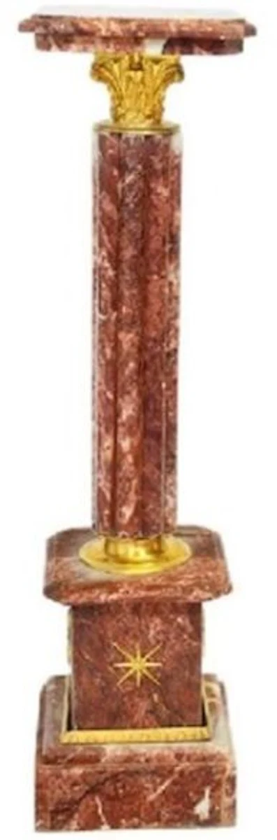 Casa Padrino pilar barroco rojo / oro A. 100 cm - Pilar de m¨¢rmol magn¨ªfico en estilo barroco - Accesorios de decoraci¨®n barroco