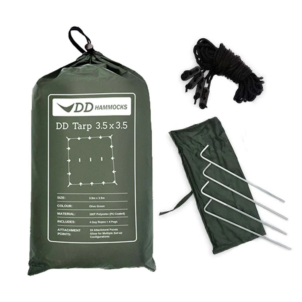 DD Hammocks Tarp 3,5x3,5 - Verde oliva - Toldo Bushcraft