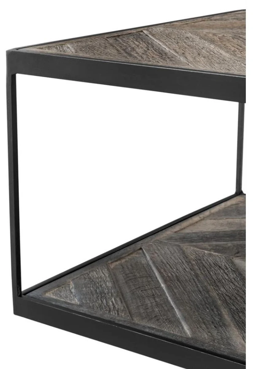 Casa Padrino mesa auxiliar dise?ador de acero galvanizado y resistido roble - colecci¨®n de lujo