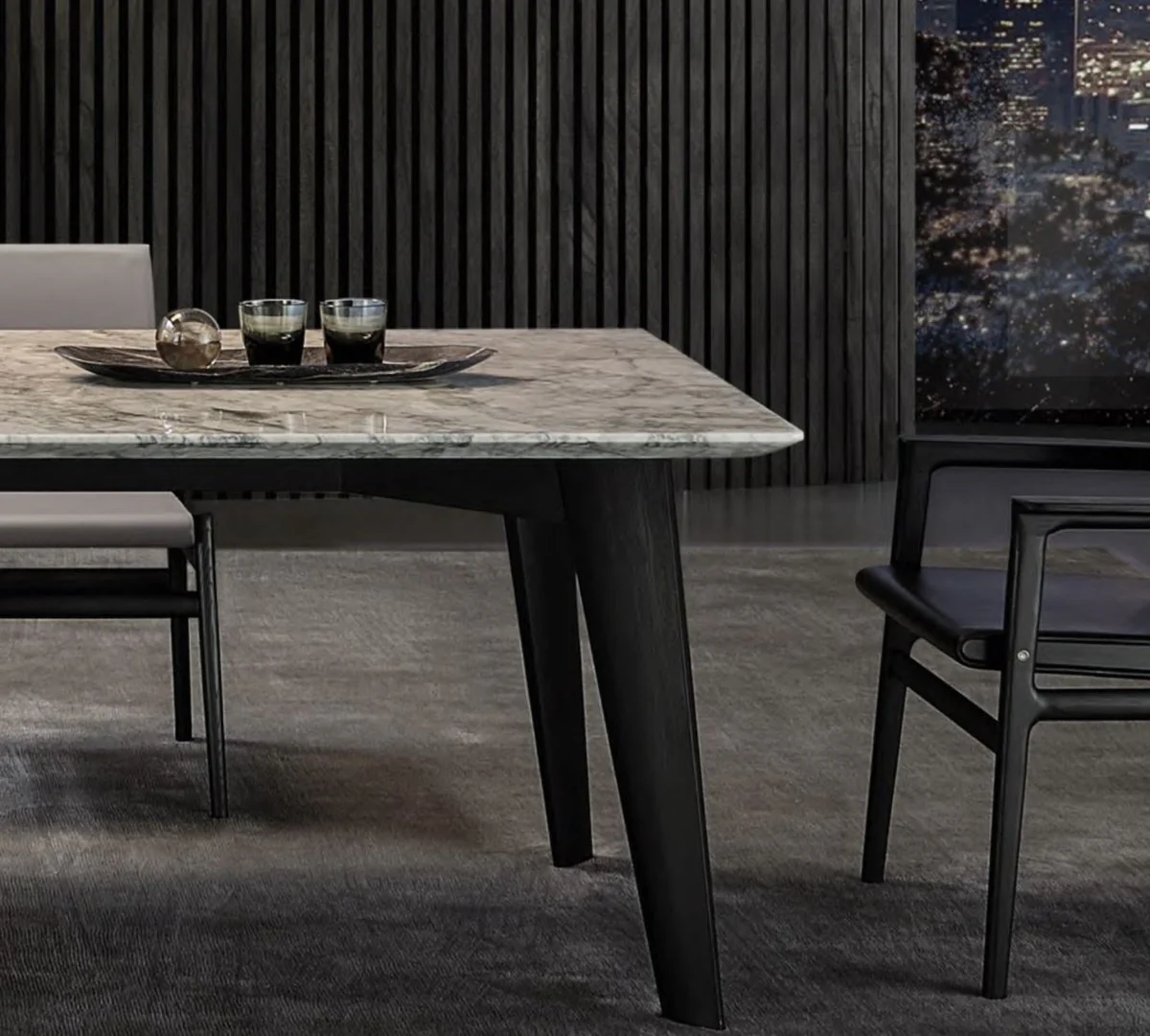 Casa Padrino mesa de comedor de lujo blanco / negro 240 x 100 x A. 75 cm - Mesa de cocina moderna con tablero de m¨¢rmol italiano Calacatta de alta calidad - Muebles de comedor de lujo