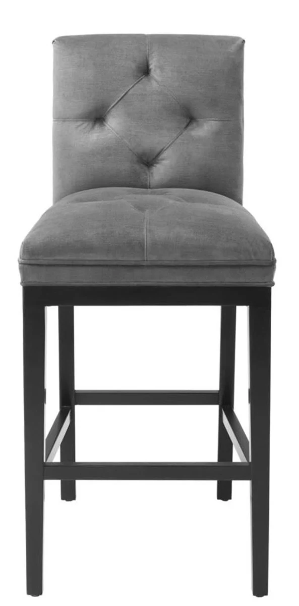 Casa Padrino silla de bar de lujo gris oscuro / negro 51 x 63 x H. 110 cm - Hotel Restaurant Club Muebles