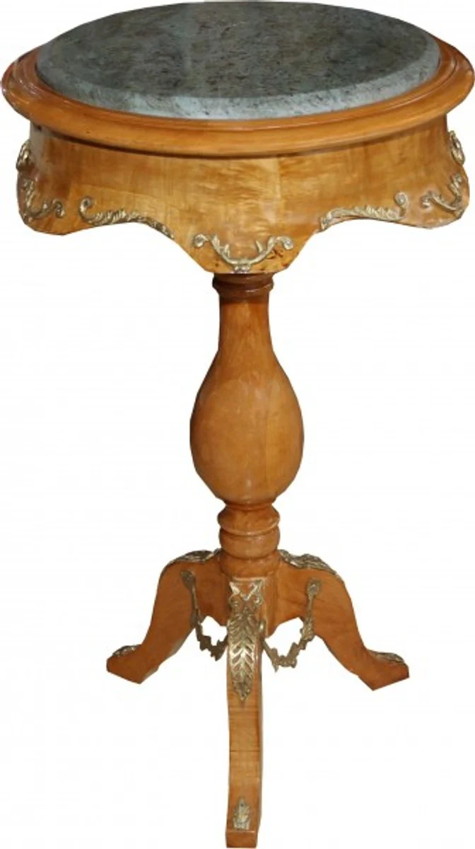 Casa padrino baroque side table model mahogany light brown with marble top 70 x 41 cm