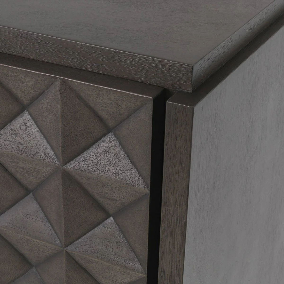 Casa Padrino aparador de lujo moca / bronce 219 x 56 x A. 83 cm - Armario de madera maciza con 4 puertas y efecto 3D en los frentes - Muebles de Lujo