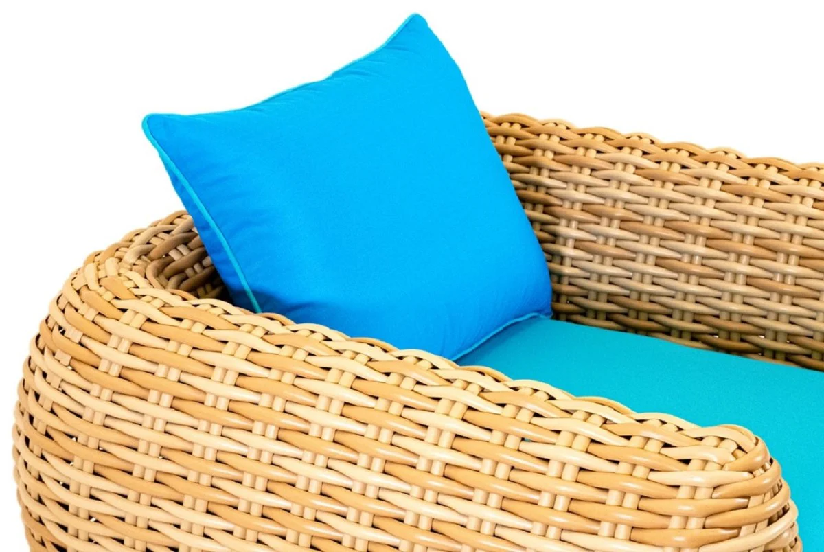 Casa Padrino sill¨®n de jard¨ªn de lujo natural / azul 119 cm