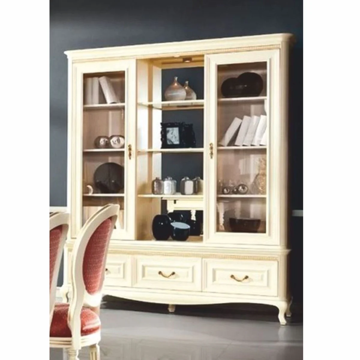 Casa Padrino vitrina barroco de lujo crema / oro 166,1 x A. 206,6 cm - Muebles barrocos