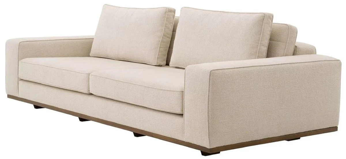 Casa Padrino sof¨¢ de lujo beige / marr¨®n 236 x 110 x A. 80 cm - Sof¨¢ de sal¨®n con cojines - Muebles de sal¨®n - Muebles de lujo - Interior de sal¨®n - Interior de lujo