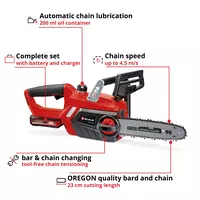 Cordless Chain Saw GE-LC 18/25-1 Li Kit (1x3,0Ah)
