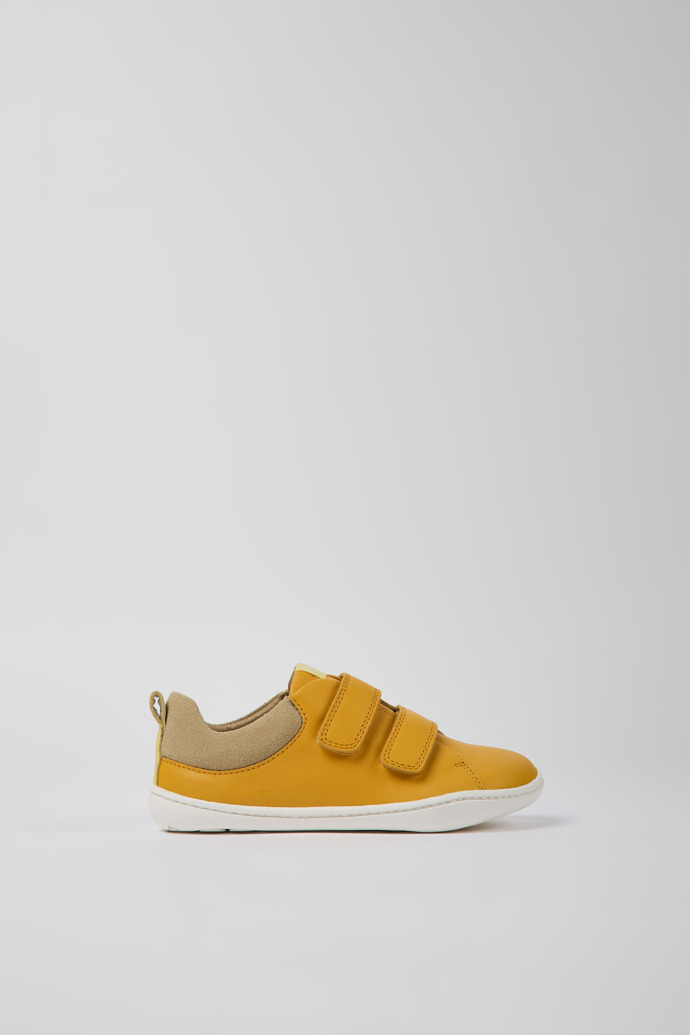 Peu Orange leather and nubuck shoes for children