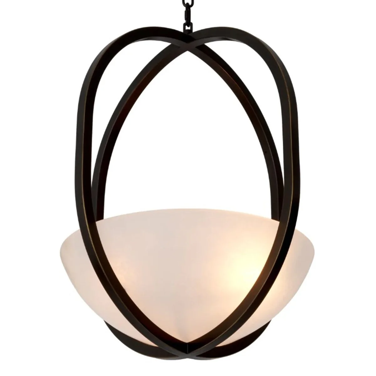 Casa Padrino l¨¢mpara colgante de lujo acabado resaltado bronce / alabastro ? 49 cm x A. 60 cm