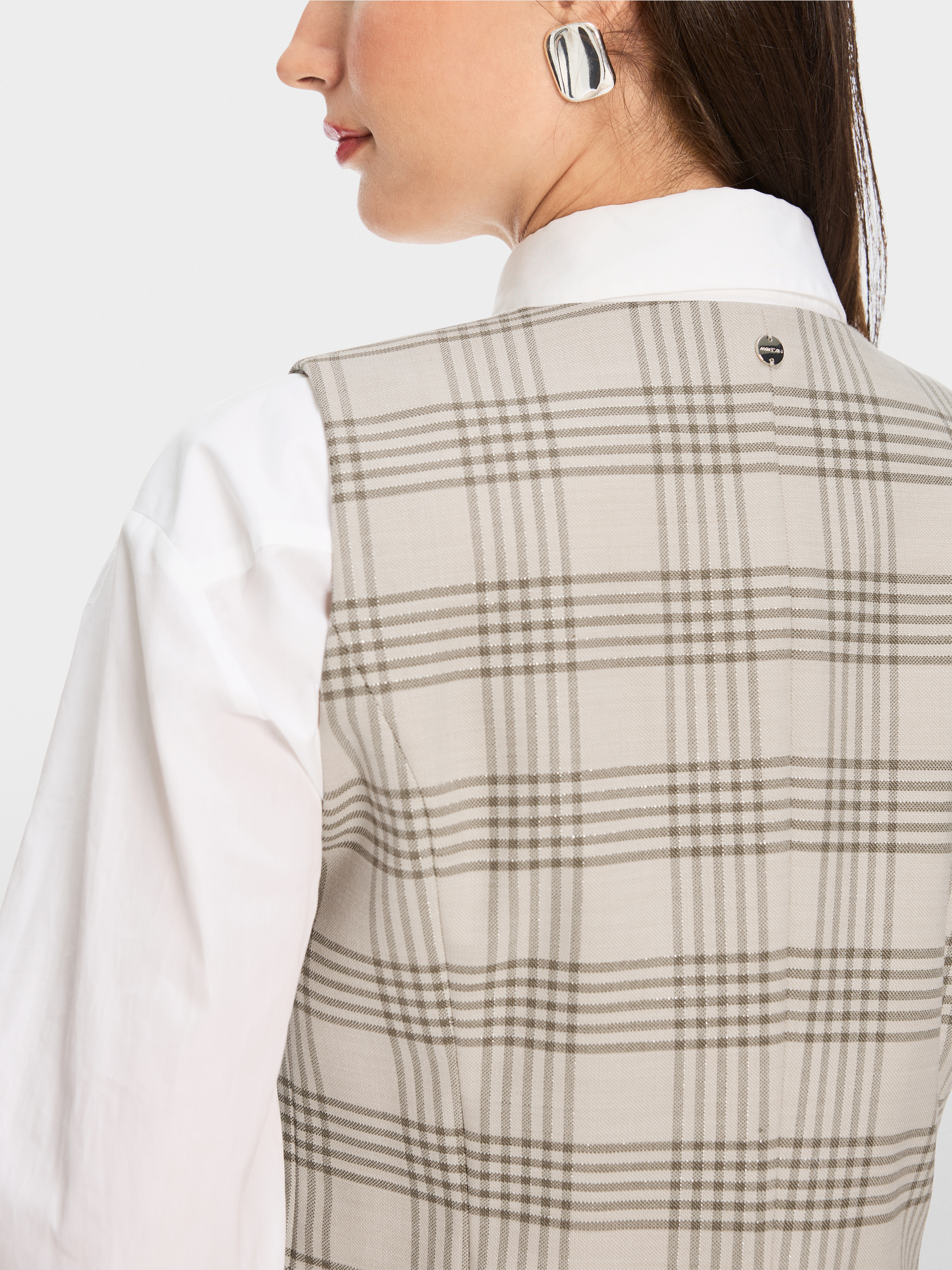 Marc-Cain Check gilet with lurex details