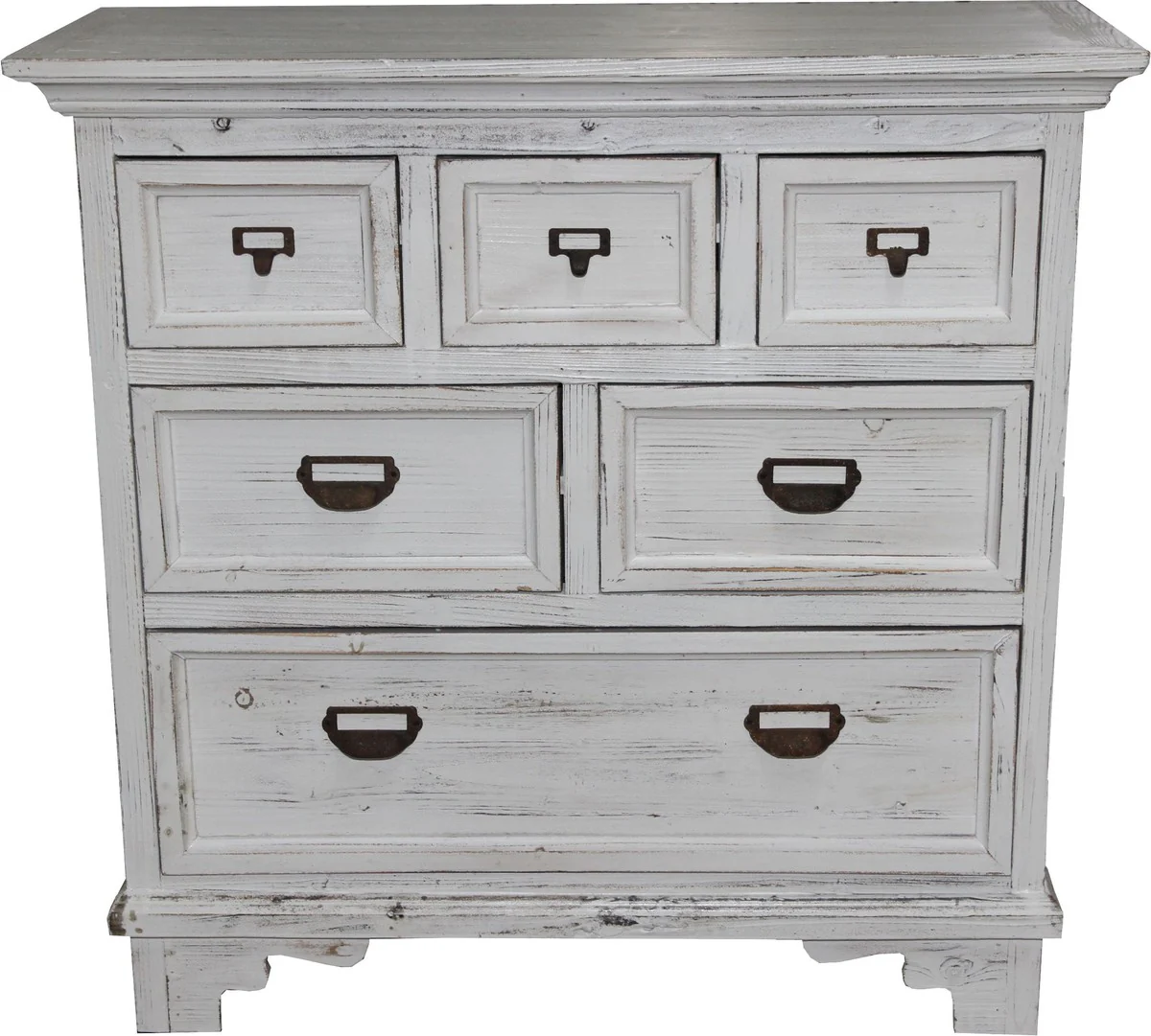 Casa Padrino Shabby Chic country house style chest of drawers with 10 drawers Antique white B 84 cm, H 84 cm - Antique chest of drawers