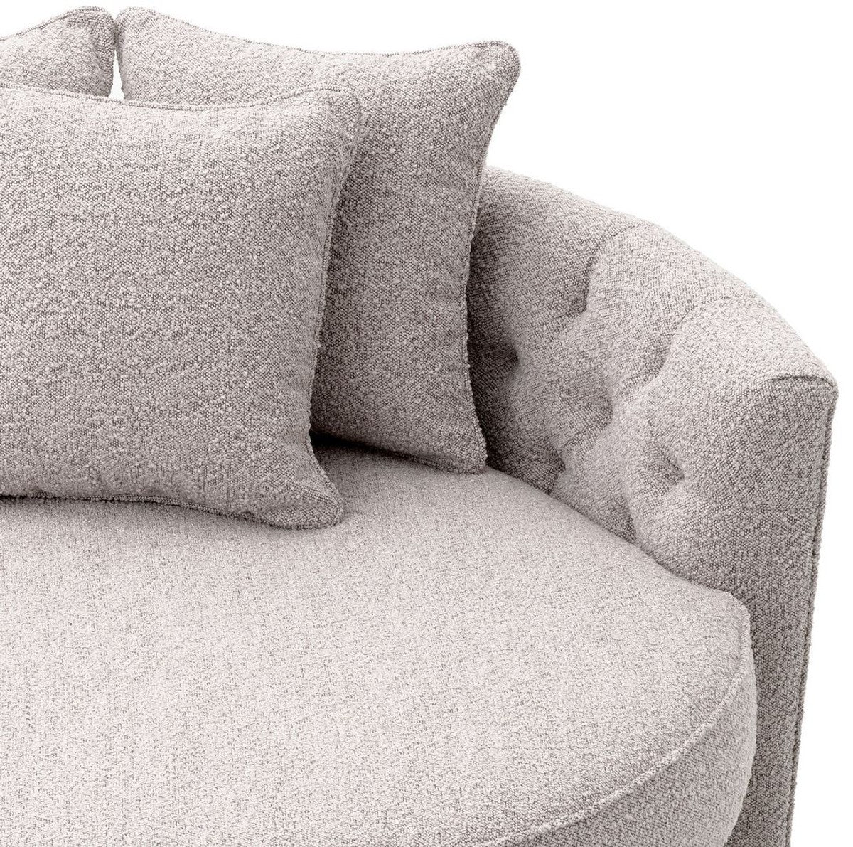 Casa Padrino sof¨¢ redondo de lujo gris 157 x 148 x A. 90 cm - Sof¨¢ de sal¨®n redondo moderno con 3 almohadas - Muebles de sal¨®n - Muebles de lujo