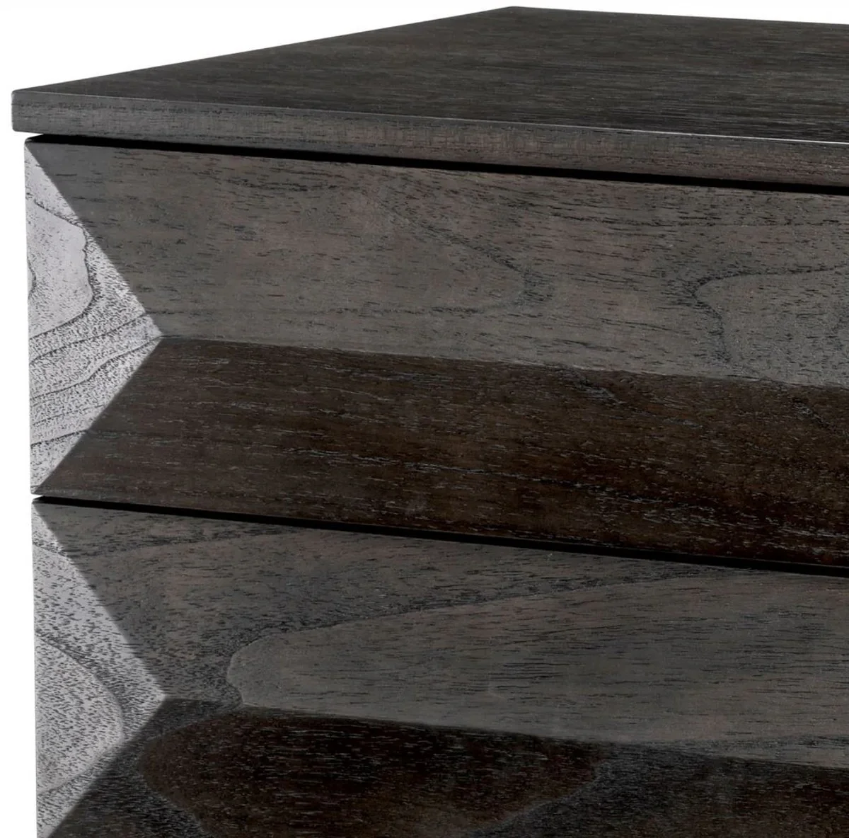 Casa Padrino mesita de noche de lujo moca / latón 64 x 48 x A. 72 cm - Mesita auxiliar de madera maciza con 3 cajones - Muebles de dormitorio - Muebles de lujo - Interiores de lujo