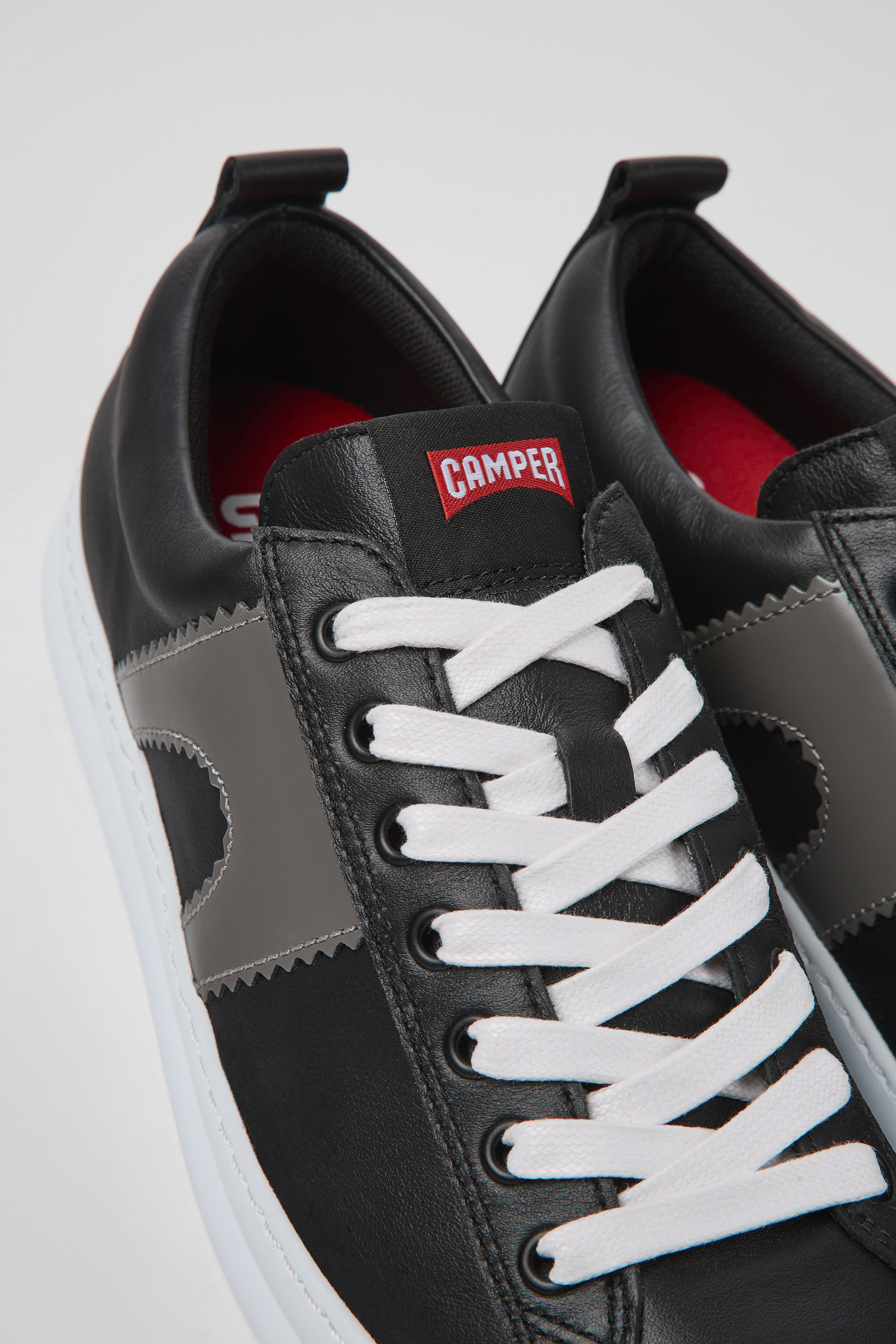 Runner - Black leather sneakers for men