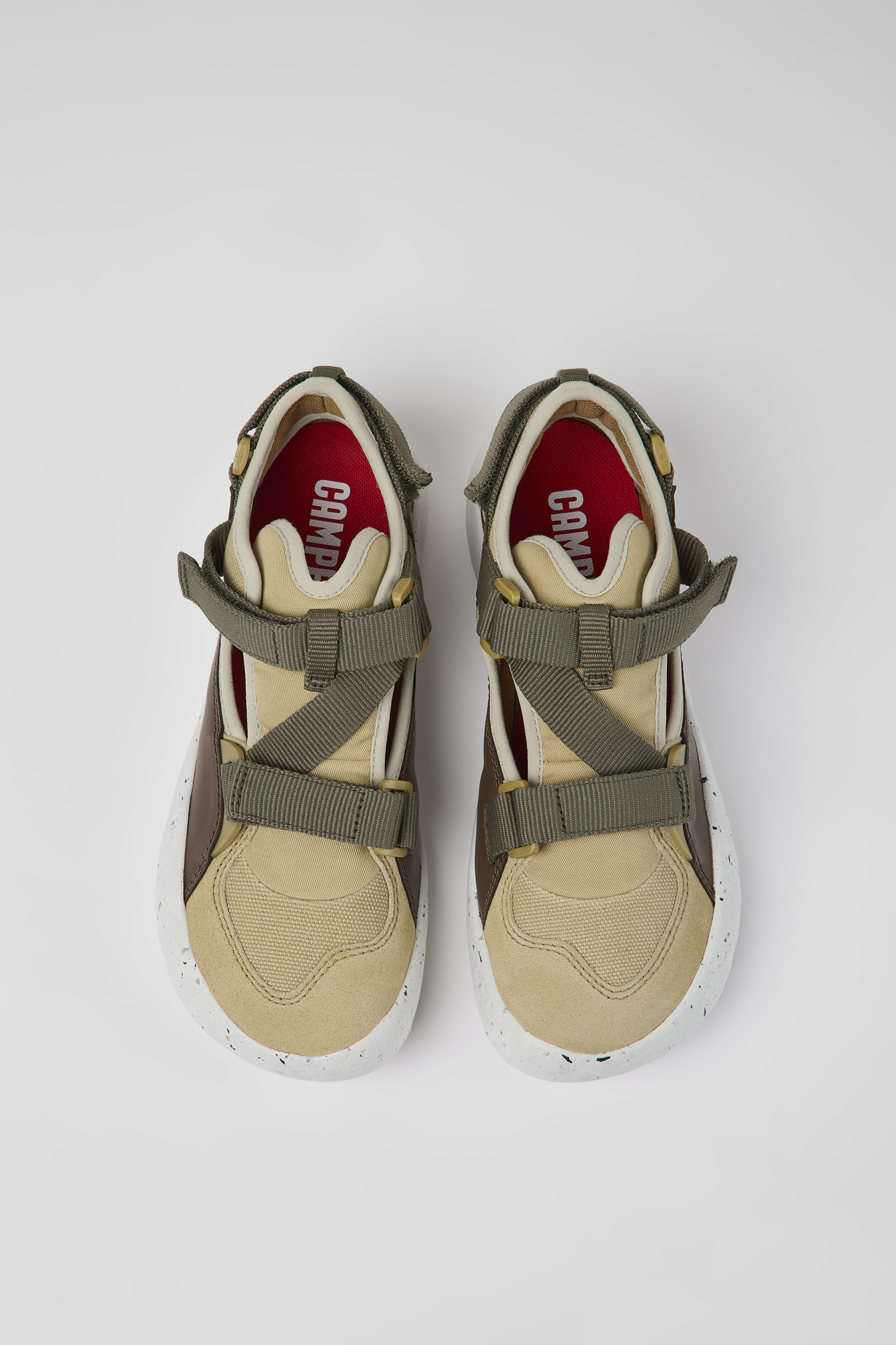 Peu Stadium - Multicolored leather and textile semi-open sneakers for women