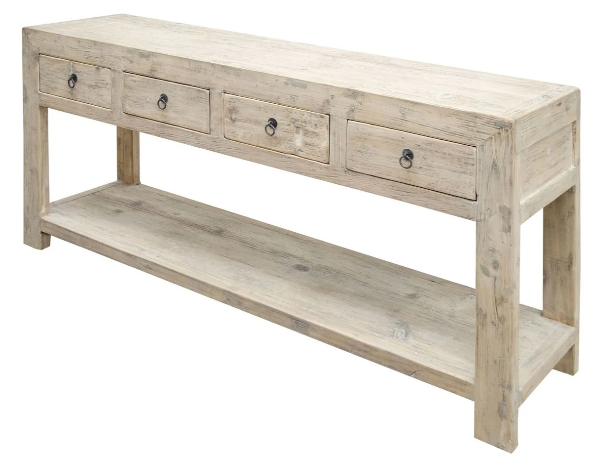 Casa Padrino consola de estilo country con 4 cajones de colores naturales 170 x 45 x H. 85 cm - Consola de Estilo Country