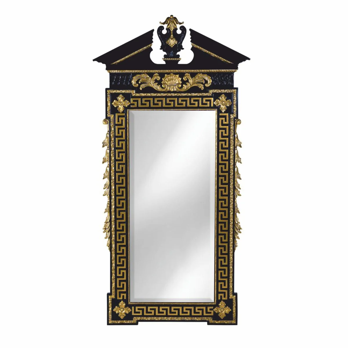Casa Padrino espejo barroco de lujo negro / oro A. 189 cm - Muebles de estilo barroco