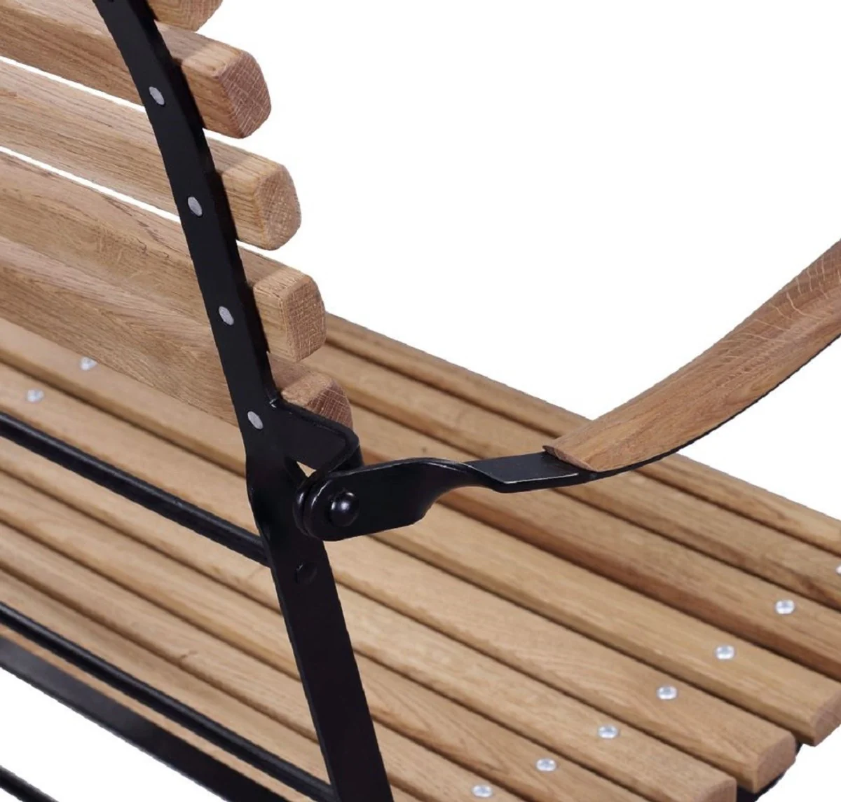 Casa Padrino banco de jardín Art Nouveau de lujo marrón / negro 120 x 55 x A. 90 cm - Banco de jardín y terraza con respaldo y reposabrazos - Muebles de Jardín y Terraza Art Nouveau