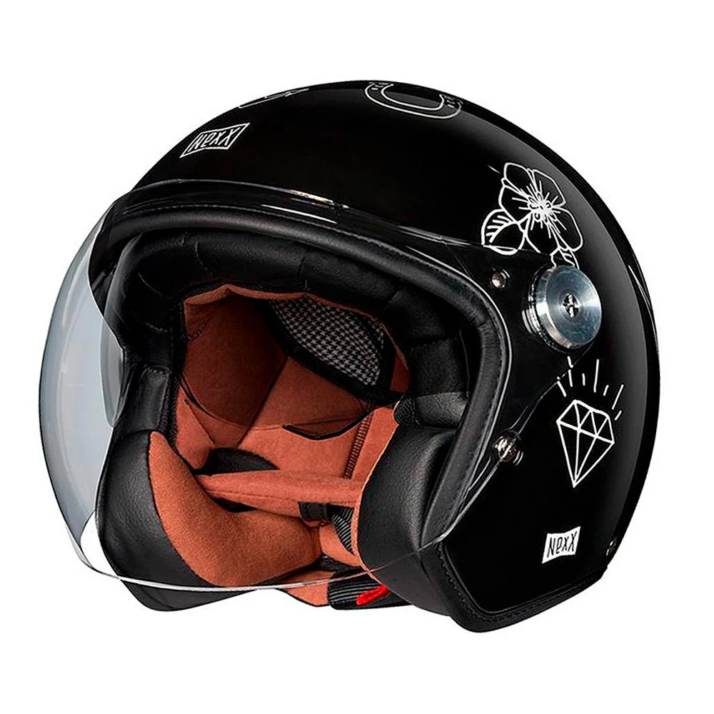 CASCO JET NEXX X.G30 TATTOO NEGRO / BLANCO