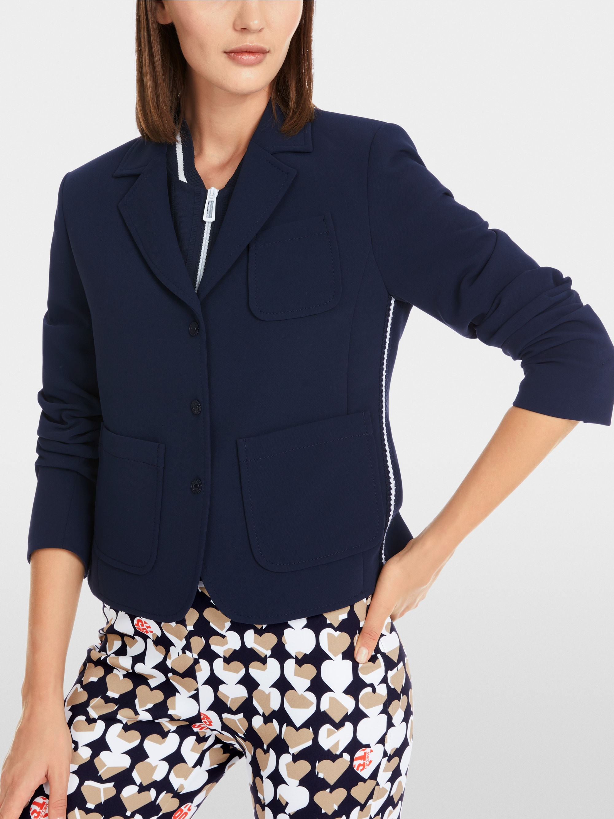 Marc-Cain Solid blazer with patch pockets