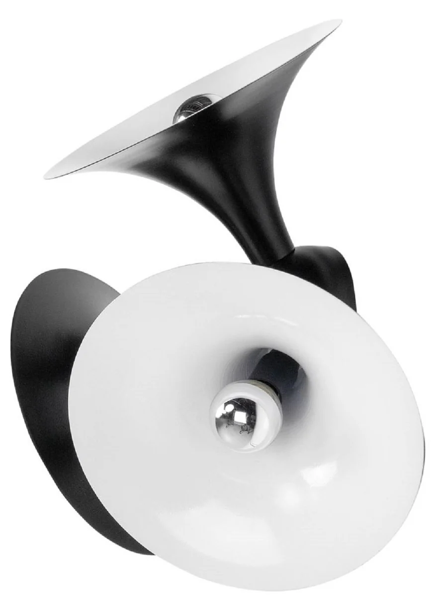 Casa Padrino lámpara de pared de lujo negro / blanco 40 x 20 x H. 40 cm - Lámpara de Aluminio - Calidad de Lujo