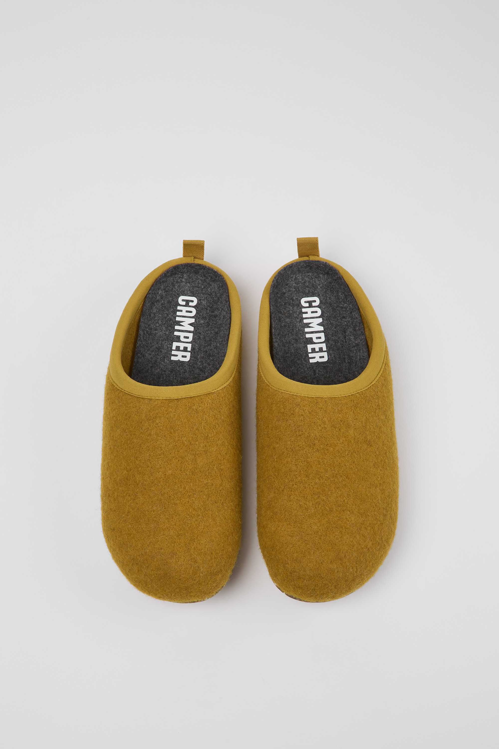 Wabi - Yellow-brown wool slippers for women