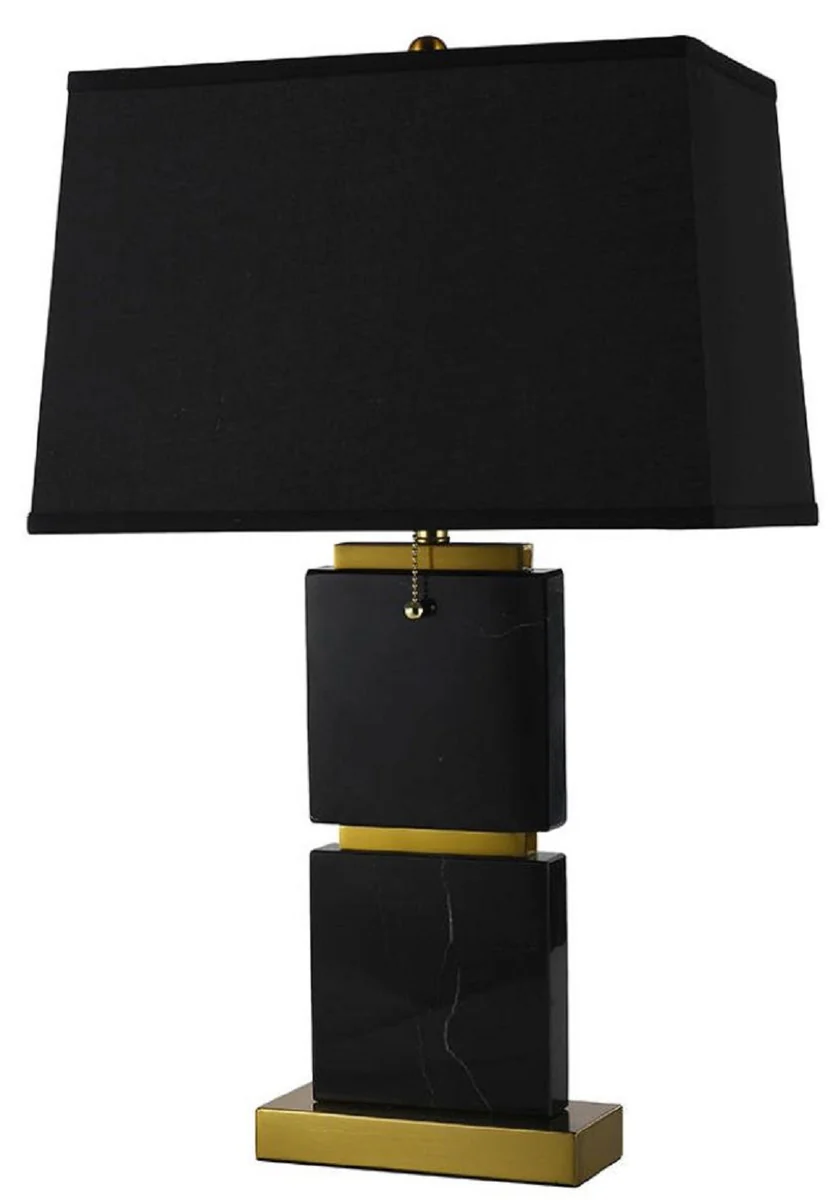 Casa Padrino l¨¢mpara de mesa de m¨¢rmol de lujo negro / oro A. 66 cm